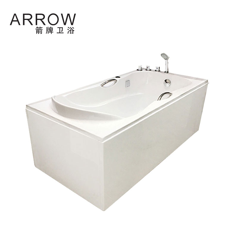 箭牌（ARROW） 卫浴ARROW浴缸高亮度亚克力成人浴缸 AW17803SQ右裙五件套浴缸